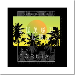 Beach Club California Summer Vibes Posters and Art